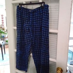 Blue Patterned Women's Pants